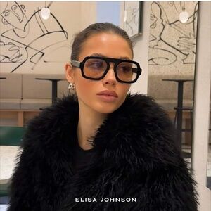NEW Elisa Johnson Jane Sunglasses Black Gloss